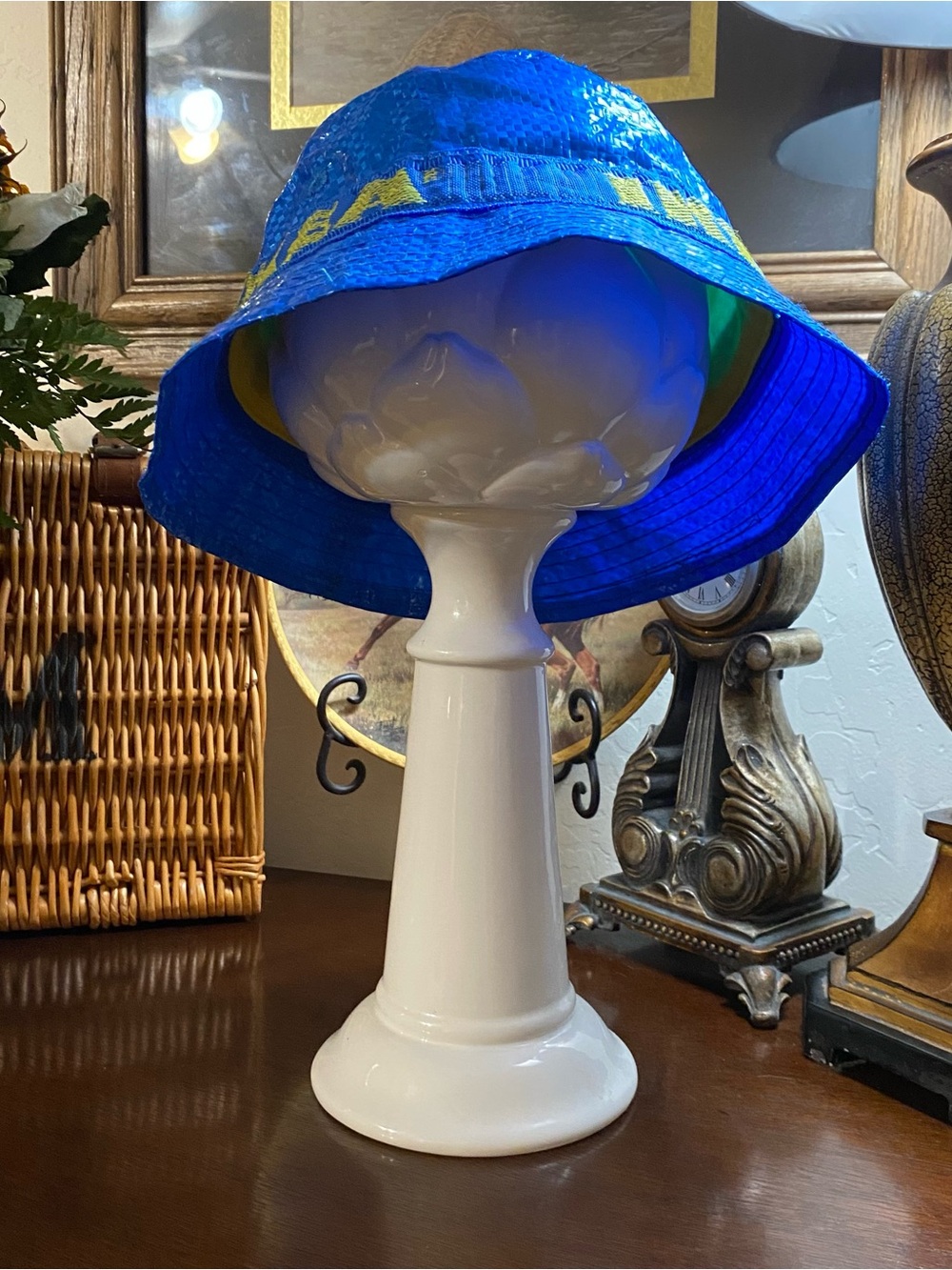IKEA Blue Yellow Bucket Hat One Size Knorva IKEA Authentic Rain Cap Lined